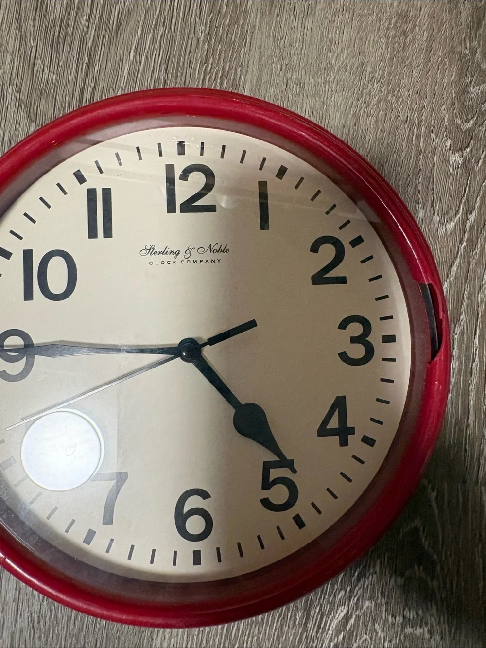 Sterling & Noble Red Round Wall Clock - Bold Retro Style